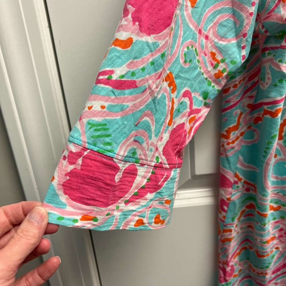 Lilly Pulitzer Eliza dress size L Jellies be jammin blue pink jellyfish - Picture 5 of 10